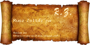 Rusz Zoltána névjegykártya